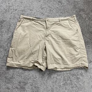 Columbia Chino Shorts Mens Beige Flat Front Slash Pocket Cotton Casual 42x8